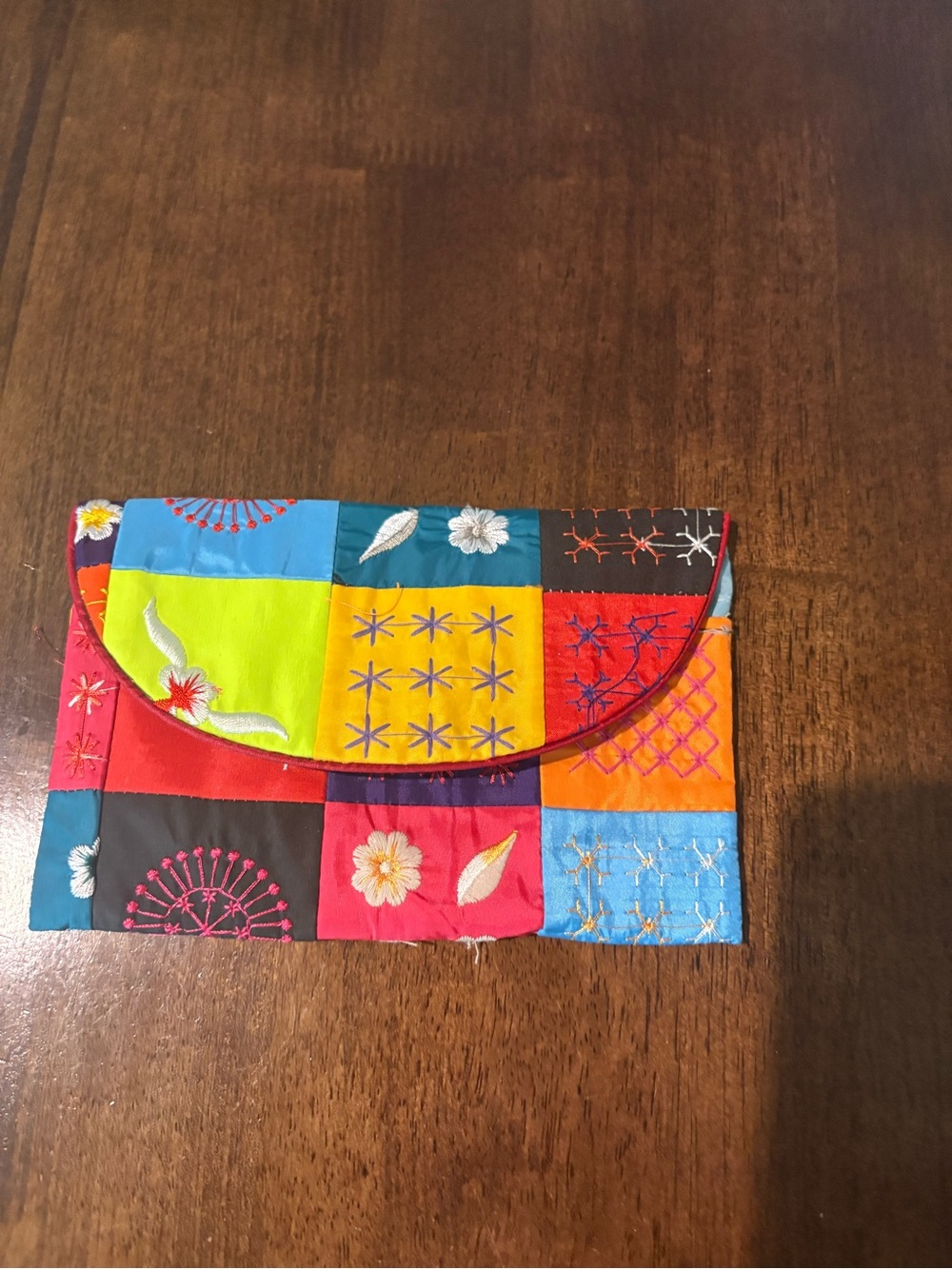 Multicolor Patchwork Embroidered Clutch Bag
